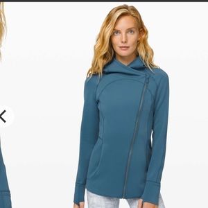 Lululemon every journey spacer hoodie wrap jacket sz 4 petroleum blue